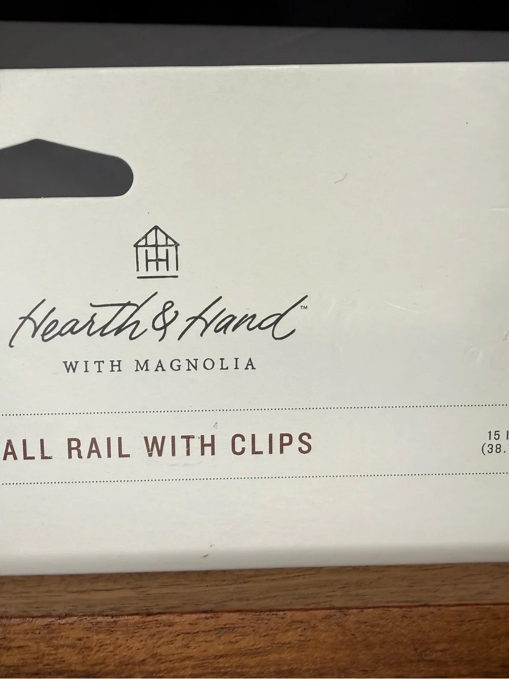Hearth & Hand Brass & Wood Rail with Rail Clips 15” - NWT